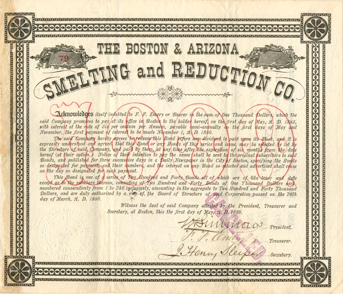 Boston and Arizona Smelting and Reduction Co.